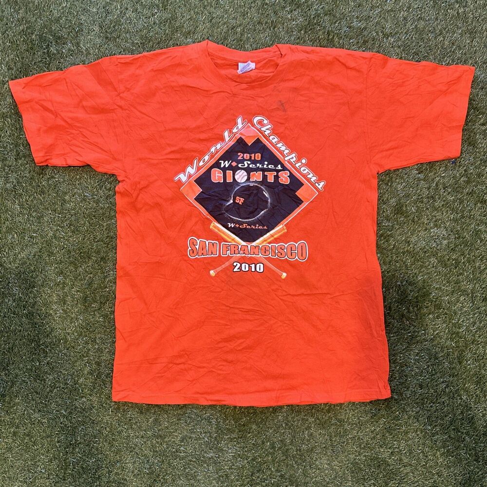 Y2K MLB San Francisco Giants World Series Champions 2010 Orange Shirt Mens Large